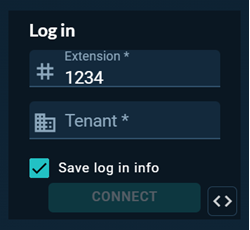 Dark-themed mini WAC login page